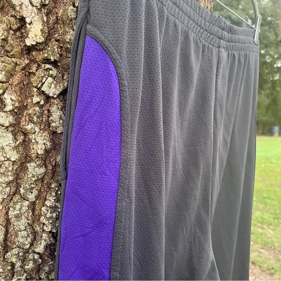LSU MENS TIGERS GRAY PURPLE TRACK PANTS POCKETS DRAWSTRING LOUNGE SLEEP ATHLETIC - Picture 2 of 14